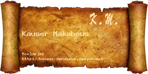 Kauser Makabeus névjegykártya